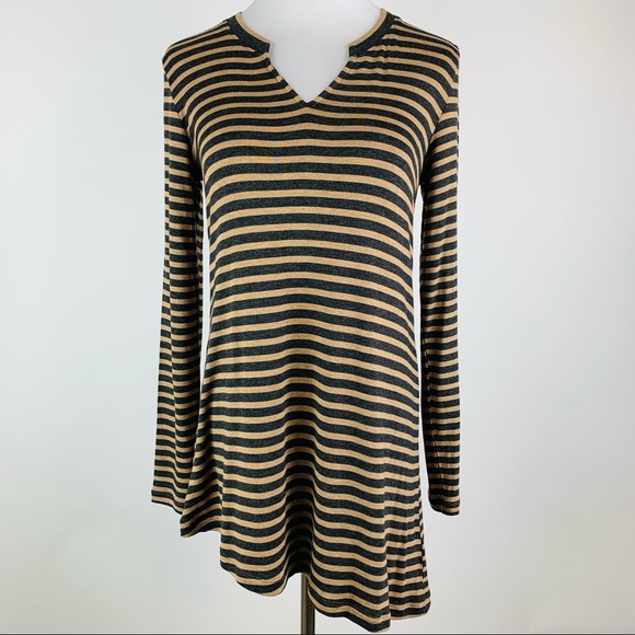 CAbi Striped Slant Tee Asymmetric Hem Style 3629 - Picture 1 of 10